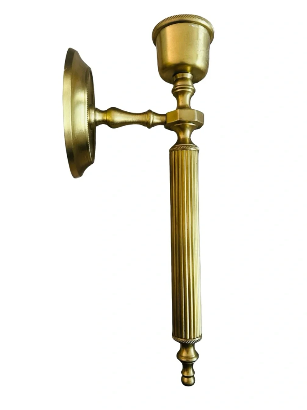Vintage Solid Brass Wall Sconce Candle Holder 12” (pair of 2) Regency Style